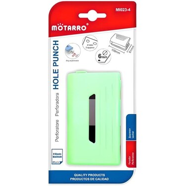 Fitto 1 Piece Green Hole Punch for Office and School Use