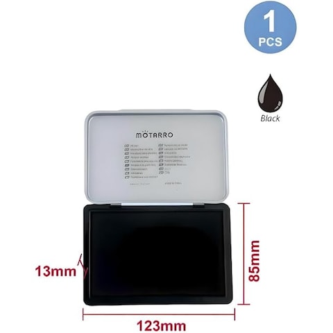 Fitto Black Ink Pad 12.3x8.5cm for Office, Art & Stamping
