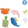 Fitto 4-Piece Sea Animal Shaped Erasers, Assorted Colors