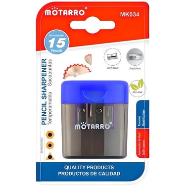 Fitto Blue Sharpener with Container - 1 Piece Pencil Sharpener for Office and School