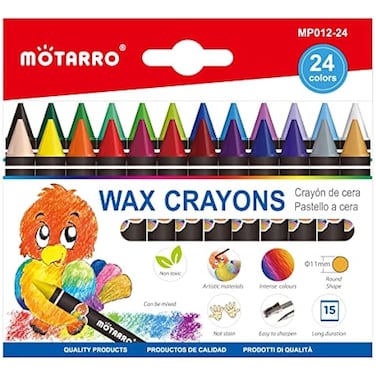 Fitto 24 Pieces Plastic Cryons 9cm - 24 Vibrant Colors Craft Tools