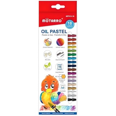 Fitto 18 Pieces Oil Pastel Set 7.3cm, 18 Vibrant Colors for Art, Drawing, Sketching