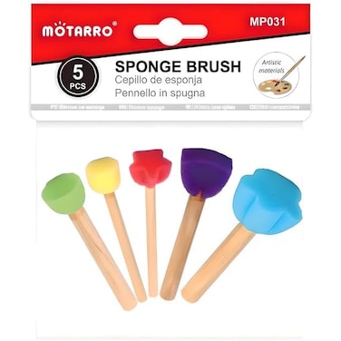 Fitto 5 Pieces Sponge Brush, 8cm, Assorted Colors