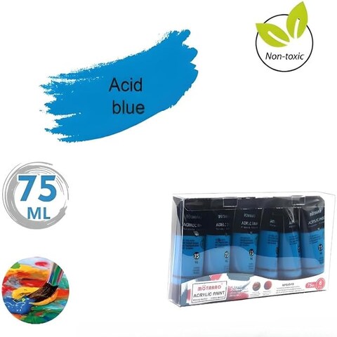 Fitto 75ml Acrylic Paint Acid Blue for Artists and Crafters