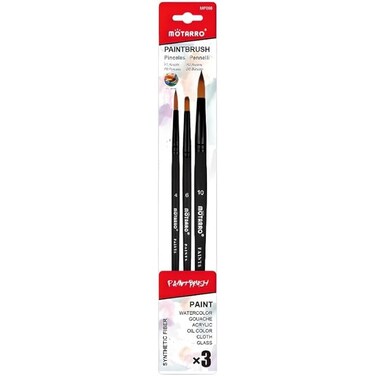 Fitto 3 Piece Painting Brush Set, Point Tips for Detail Painting and Art