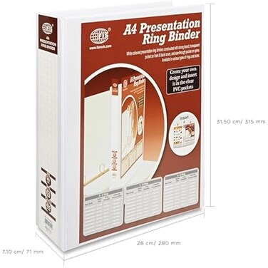 Fitto 2 Hole Document Folder for A4 Sheets, 4 Inch Thickness Office Binder