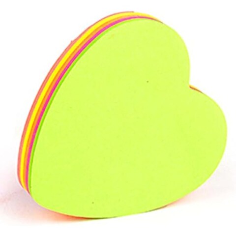 Fitto 100 Sheets Heart Shaped Sticky Notes, Assorted Colors for Office & Home
