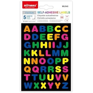 Fitto 5 Sheets Self-Adhesive Alphabet Labels 15x11cm