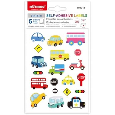 Fitto Vehicle Series Self Adhesive Labels 5 Sheets 15x11cm for Car Decals
