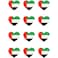 Fitto 5 Sheets Heart Shaped UAE Stickers for Crafts, Decor & DIY