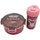 Fitto Lunch Box with Bottle Set Maroon - Children School Meal Container &amp; Drink Bottle