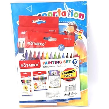 Fitto 3 in 1 Painting Set with Color Pencils & Plastic Crayons – Art Supplies for Kids and Adults
