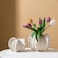 Fitto Classic White Ceramic Flower Vase 16x16cm Home Decor Accent