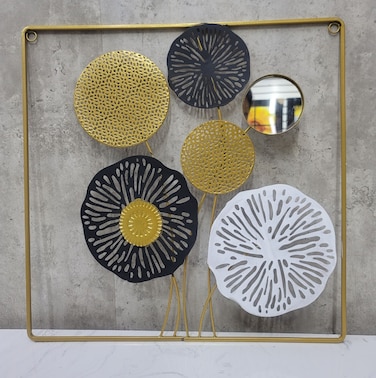 Fitto Symmetrical Square Metal Wall Art 45x45cm Modern Home Decor