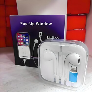 Fitto Head Set Lightning Connector Adapter for iPhone iPad, Audio & Charging