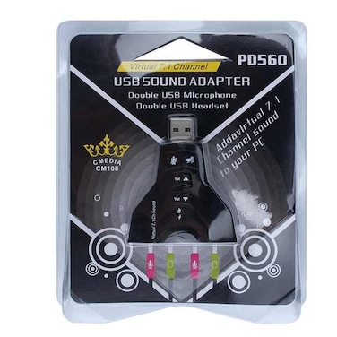 Fitto USB 2.0 Sound Card 3D Audio Adapter 3.5mm for PC and Laptop