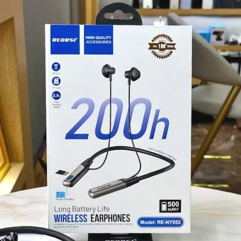 Fitto Wireless Neckband Earphones with Built-in Memory Card Slot Bluetooth 5.0 In-Ear Sports Headphones