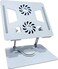 Fitto Aluminium Tabletop Laptop Stand with Double Fan 360 Degree Rotating Cooling