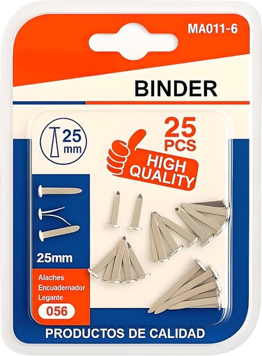 Fitto Binder Clips 25mm, 25 Pack, Office Supplies, Paper Clamps, Black Metal Clips for Documents