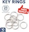 Fitto Key Ring Set 10 Pieces 25mm Metal Split Rings for Keys, Crafts, and Accessories
