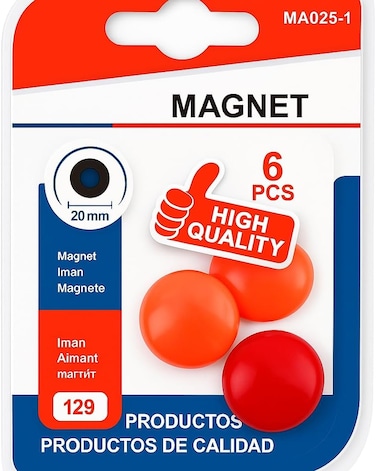 Fitto MAGNET 6 PC Assorted Set for Home, Office, and School Use
