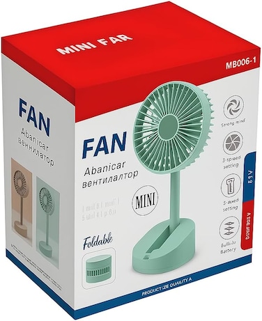Fitto Portable Mini USB Fan, Compact Desk Fan for Office, Home, Travel, Assorted Colors