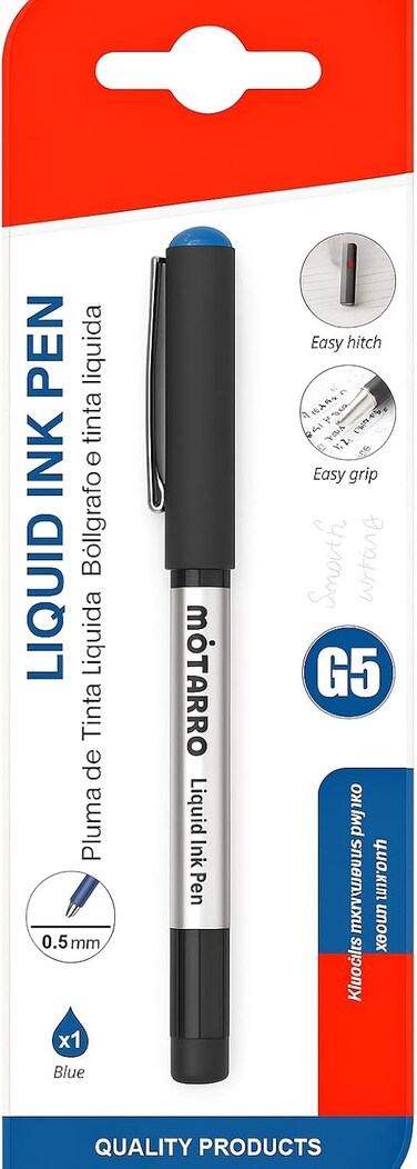 Fitto Liquid Ink Pen 0.5mm Gray, 14cm, Smooth Writing, Office & School Supplies