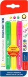 Fitto Highlighter Set 3 Pieces 13.4 cm 1/4 mm Tip for Office and School Supplies