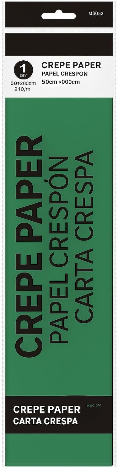 Fitto Crepe Paper Roll 200cm x 60cm Green for Crafts, Decorations, and DIY Projects