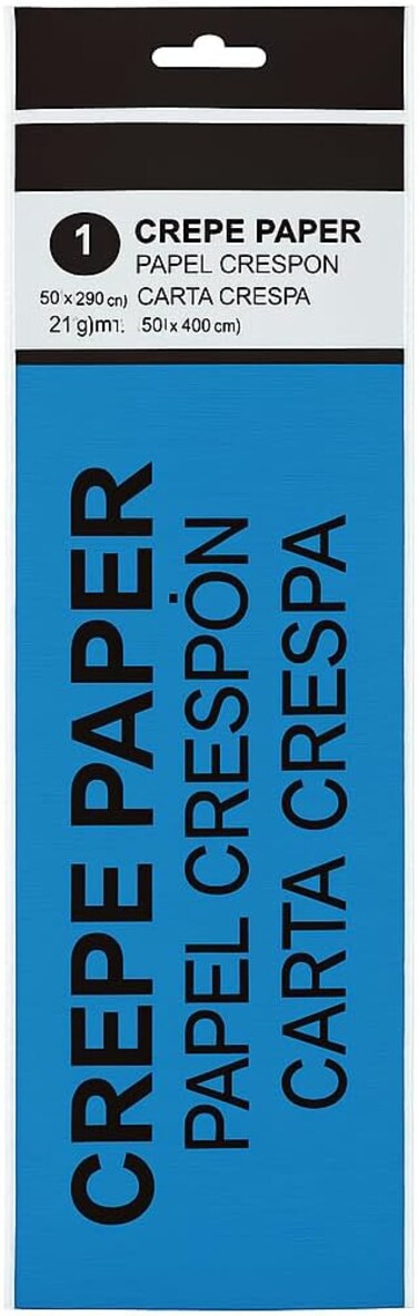 Fitto Crepe Paper 200cm x 50cm Deep Sky Blue for Crafts and Decorations