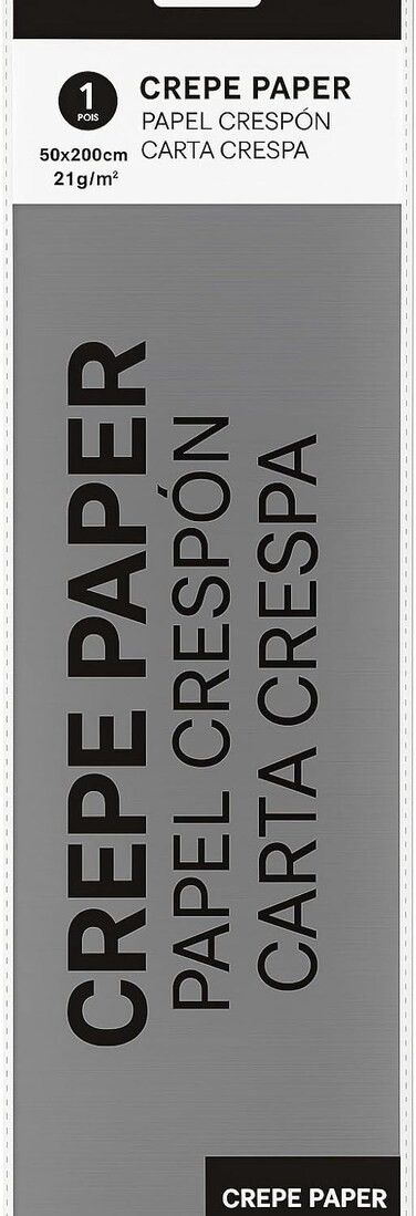 Fitto Crepe Paper Roll 200cm x 50cm Gray for Crafts, Decorations, DIY Projects