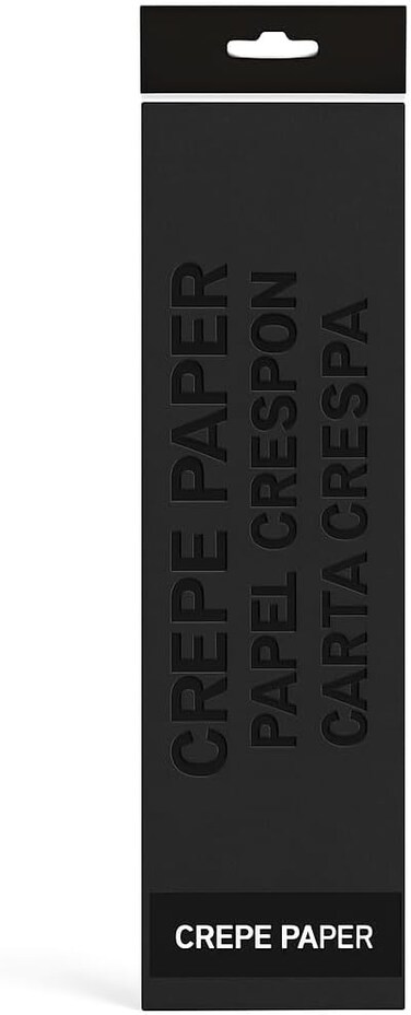 Fitto Crepe Paper 200cm x 50cm Black for Crafts, Decorations, and DIY Projects