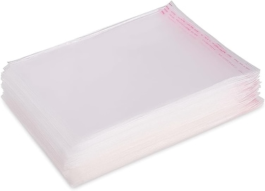 Fitto Transparent Bags 20 Pack, 13cm x 18cm, Clear Plastic Storage Bags for Organizing, Reusable Ziplock Bags for Home and Office Use