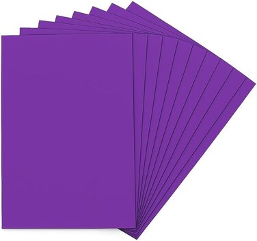 Fitto EVA Foam Sticker Sheets 10 Pack A4 Size 21cm x 29.7cm Purple for Crafts and DIY Projects