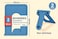 Fitto Bookends 2 Piece Set 19x12.6cm Blue for Home and Office Organization