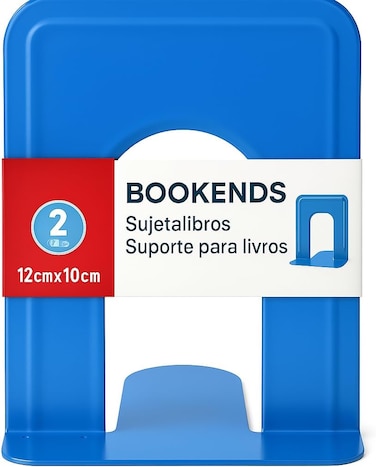 Fitto Bookends 2 Piece Set 19x12.6cm Blue for Home and Office Organization