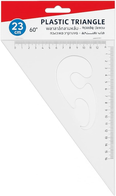 Fitto Plastic Ruler 23cm x 13cm, Durable Measuring Tool for School, Office, and Home Use