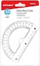 Fitto 180 Degree Protractor Half Circle 10cm, Clear Plastic Measuring Tool for Students and Professionals