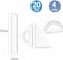 Fitto Set of 4 Rulers - 20cm Scale, Protractor, Triangle, Ruler for School and Office Supplies