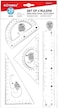 Fitto Set of 4 Rulers - 20cm Scale, Protractor, Triangle, Ruler for School and Office Supplies