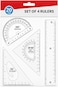 Fitto Set of 4 Rulers - 20cm Scale, Protractor, Triangle, Ruler for School and Office Supplies