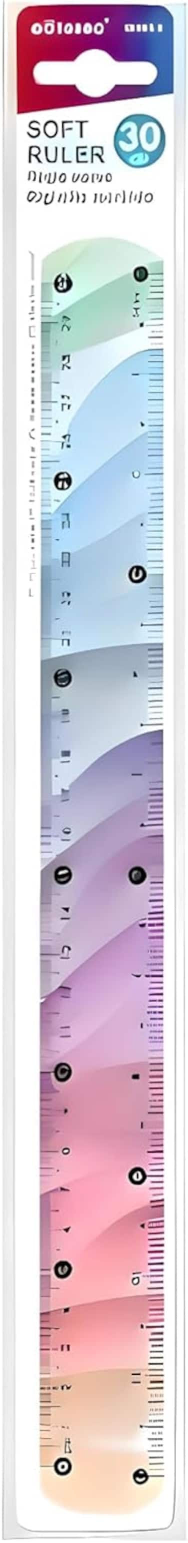 Fitto Soft Ruler 30 cm Multi Color Flexible Measuring Tool for School and Office Supplies