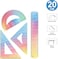 Fitto Set of Soft Rulers 4 PC - 20 CM Scale, Protractor, Triangle, Ruler for School and Office Supplies