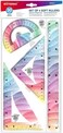 Fitto Set of Soft Rulers 4 PC - Scale, Protractor, Triangle, Ruler 30 CM for School and Office Use