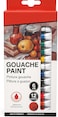 Fitto Gouache Paint Set, 12 Vibrant Colors, 6ml Tubes, Ideal for Artists, Students, and Hobbyists