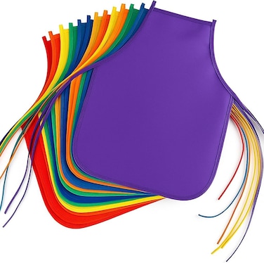 Fitto Painting Apron 480mm x 330mm, Assorted Colors, Kids Art Smock, Waterproof Artist Apron for Children