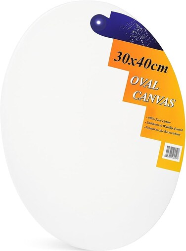 Fitto Canvas Oval 40cm x 30cm for Painting, Art Supplies, Artist Canvas Board