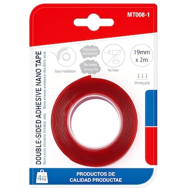FITTO Double Sided Tape 19mm x 2m for Home, Office, Craft, and DIY Projects