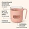 Fitto Pink Dual-Layered Plastic Mug with Transparent Inner Lining, Insulated Coffee Cup, BPA-Free, 350ml