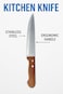 Fitto Stainless Steel Kitchen Knife with Wooden Handle, Sharp Chef Knife for Cooking, Durable and Ergonomic Design